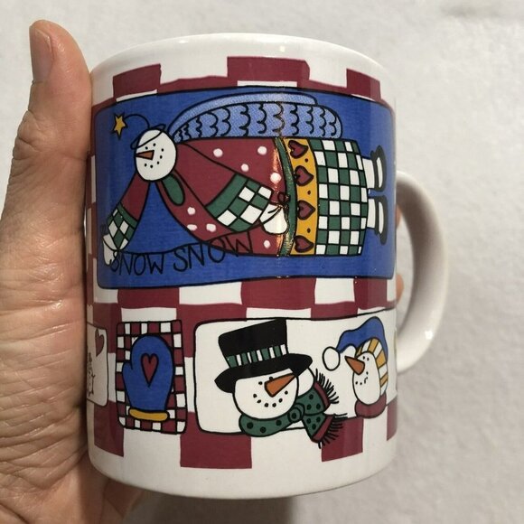 Westwater Alma Lynne Mug Snowman Snow Winter Holiday Christmas Ceramic Artist - Picture 1 of 8